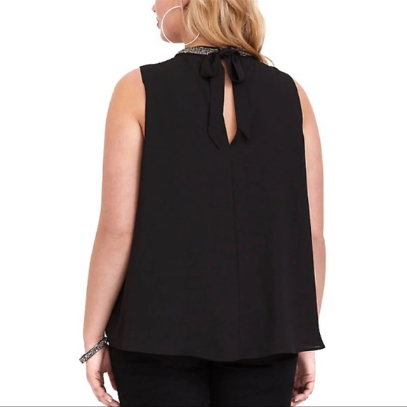 Torrid Black Embellished Choker Neck Tank Sz 00 - Picture 13 of 13